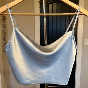 Baby Blue Cowl Neck Party Top Size Small